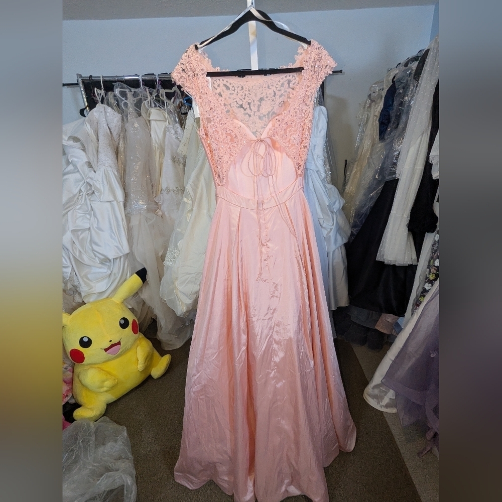 Sherri Hill 52487 Blush Lace Taffeta Ball Gown Prom Dress Size 6 NWT - Picture 4 of 5